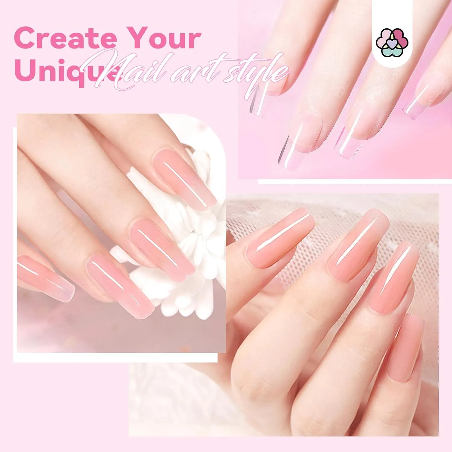 14PCS Poly Gel Nail Kits Starter Kit: 60g Poly Nail Gel Kit for Beginners