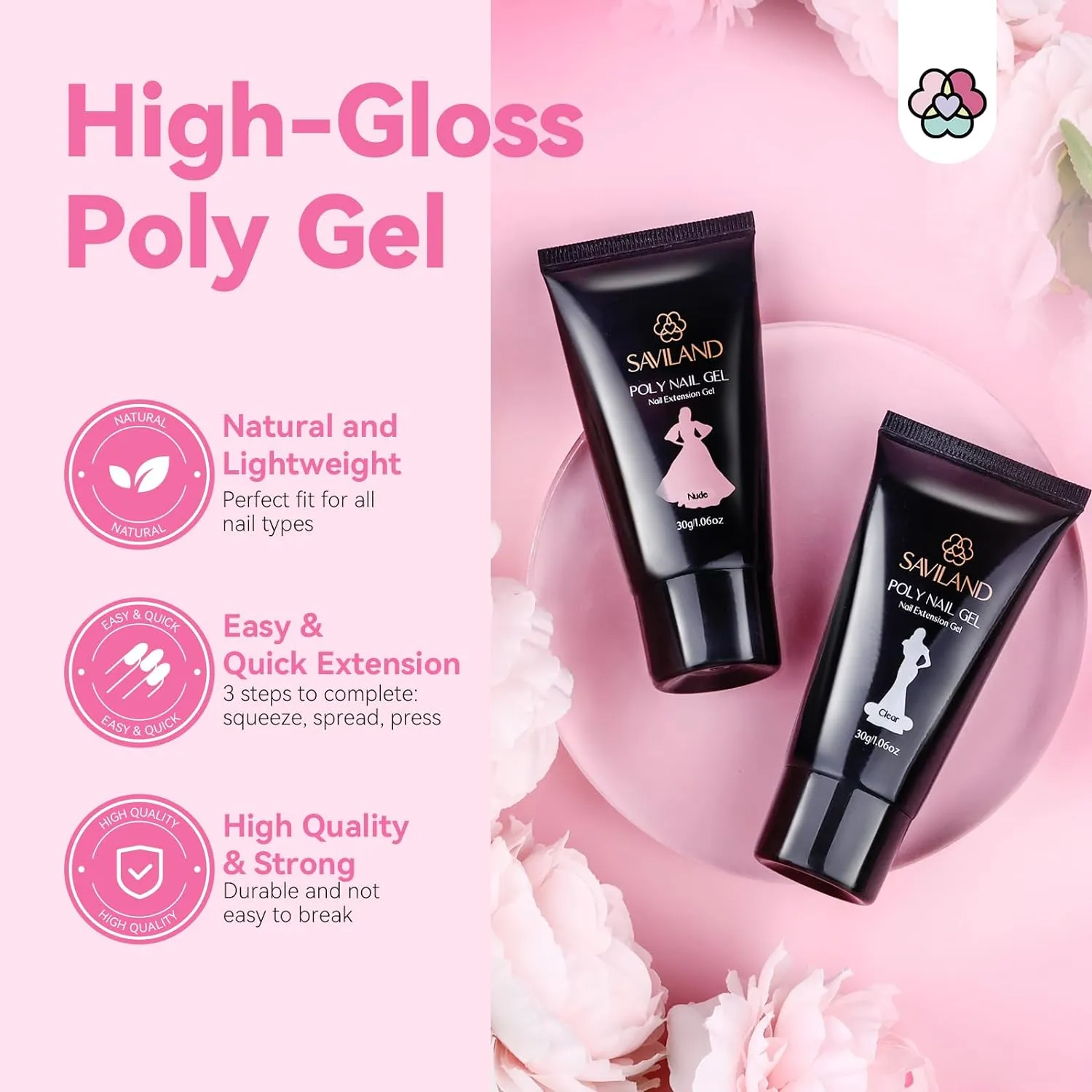 14PCS Poly Gel Nail Kits Starter Kit: 60g Poly Nail Gel Kit for Beginners