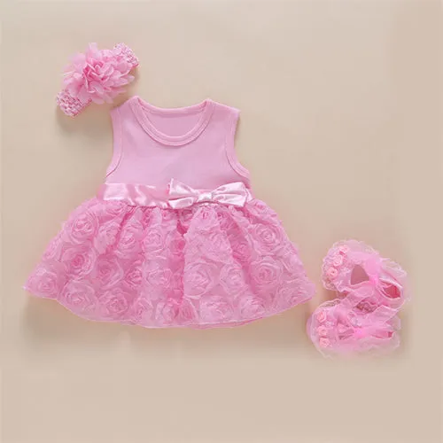 2019 Baby Girls Lace Pink Floral Dress Set (0-2years) FLASH SALE [Over 50% OFF   Free Shipping]