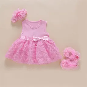 2019 Baby Girls Lace Pink Floral Dress Set (0-2years) FLASH SALE [Over 50% OFF   Free Shipping]