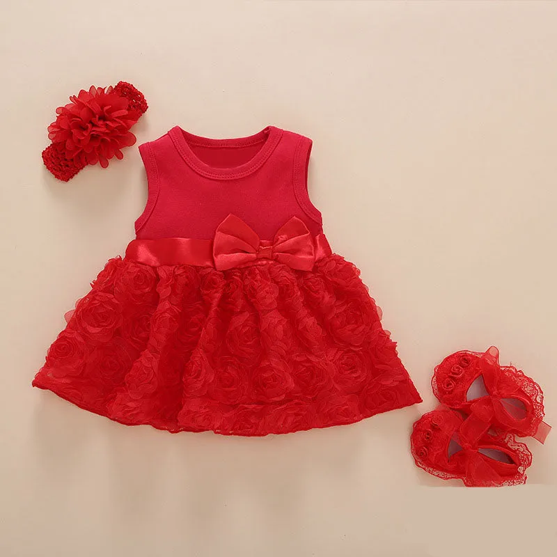 2019 Baby Girls Lace Red Floral Dress Set (0-2years) FLASH SALE [Over 50% OFF   Free Shipping]