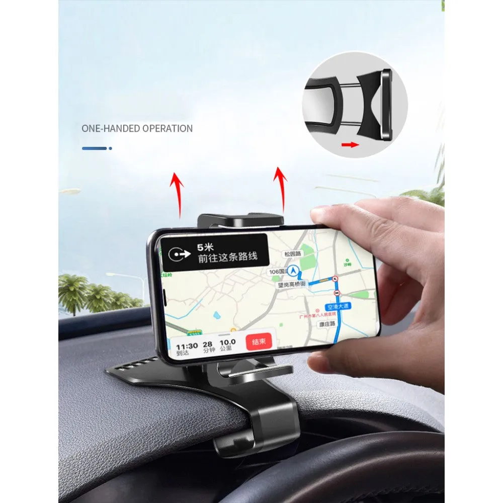 3 in 1 Car GPS Smartphone Holder: Dashboard / Visor Clamp   AC Grid Clip for BlackBerry 9930 Bold, Dakota - Black