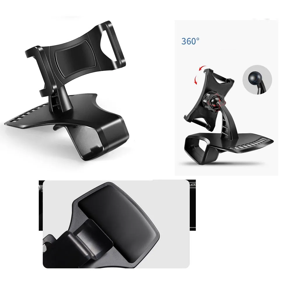 3 in 1 Car GPS Smartphone Holder: Dashboard / Visor Clamp   AC Grid Clip for BlackBerry 9930 Bold, Dakota - Black