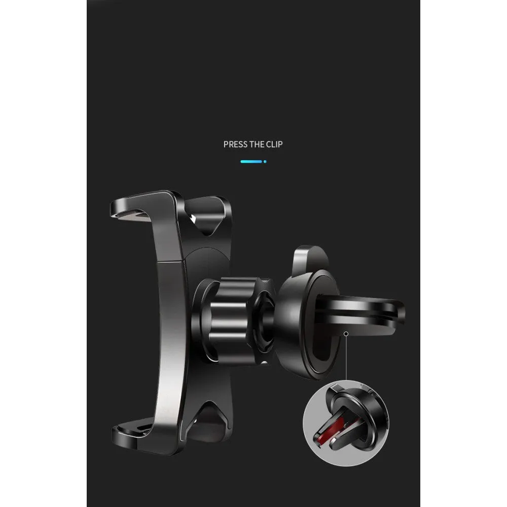 3 in 1 Car GPS Smartphone Holder: Dashboard / Visor Clamp   AC Grid Clip for BlackBerry 9930 Bold, Dakota - Black