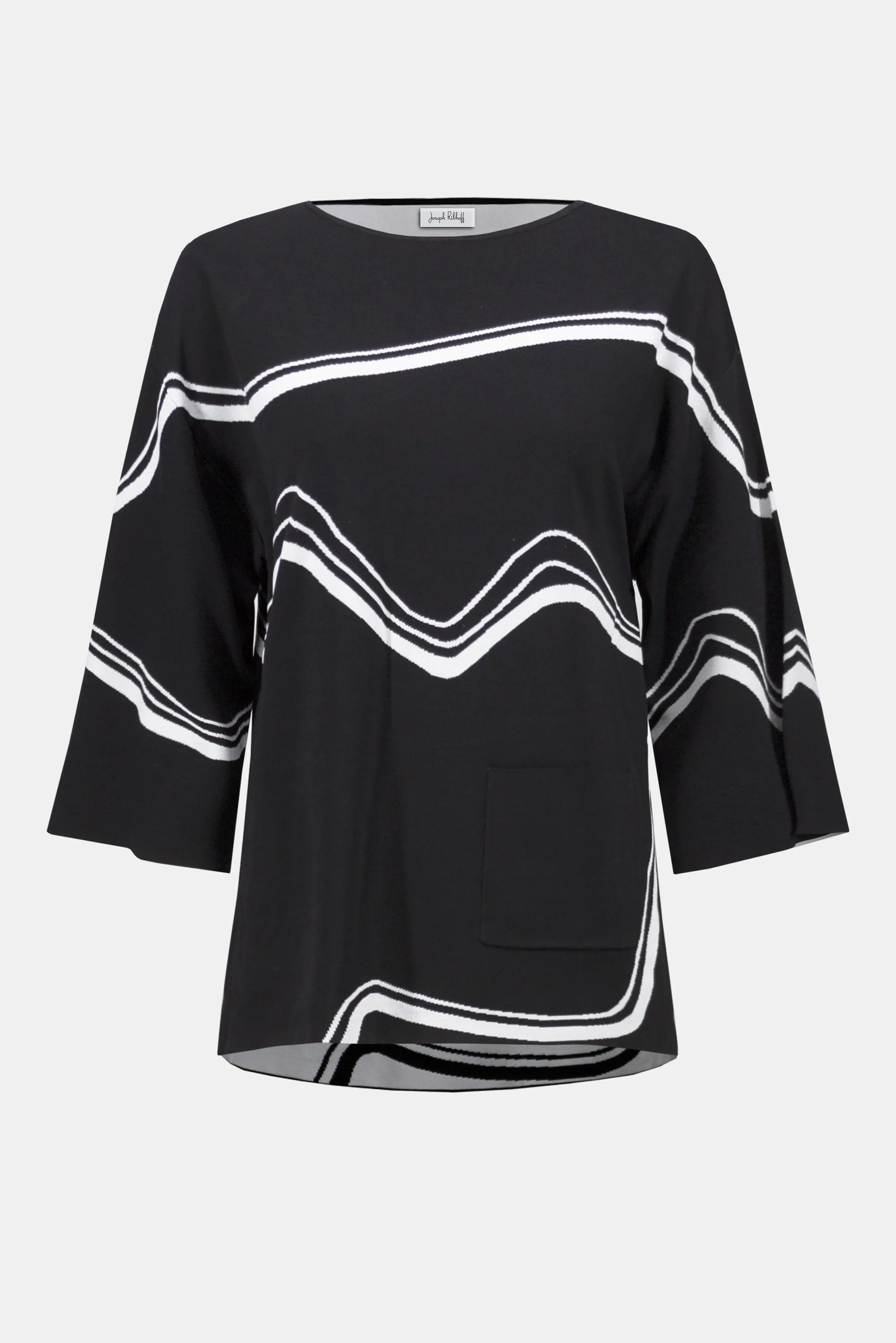 Abstract Jacquard Sweater Knit Pullover