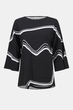 Abstract Jacquard Sweater Knit Pullover