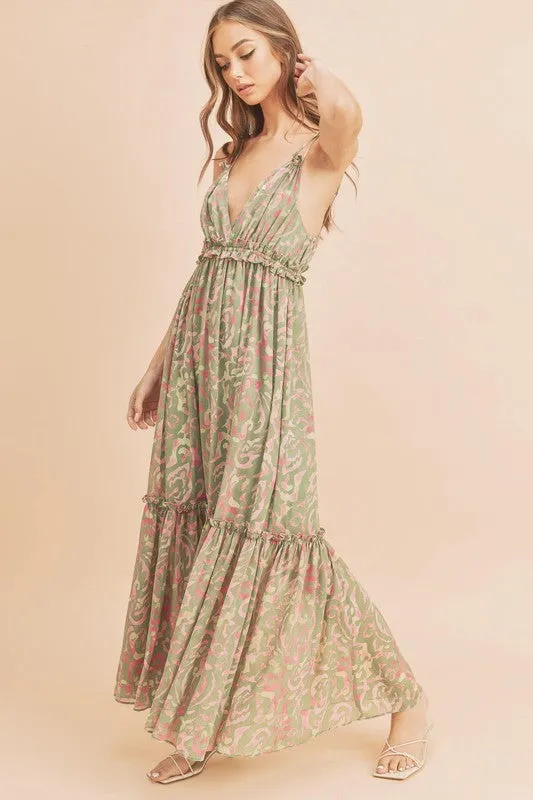 Aemi   Co Davia Floral Tiered Sun Maxi Dress