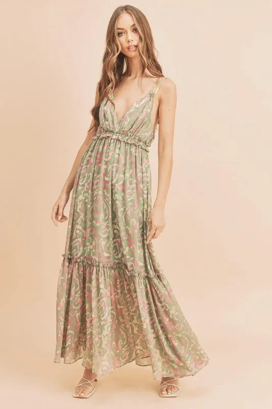 Aemi   Co Davia Floral Tiered Sun Maxi Dress