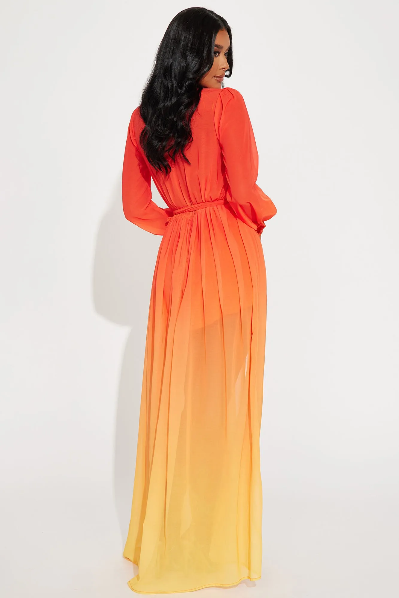 Alli Ombre Maxi Dress - Tomato Red
