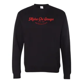 #Alpha Chi Omega Crewneck Sweatshirt, Elegant Print Design