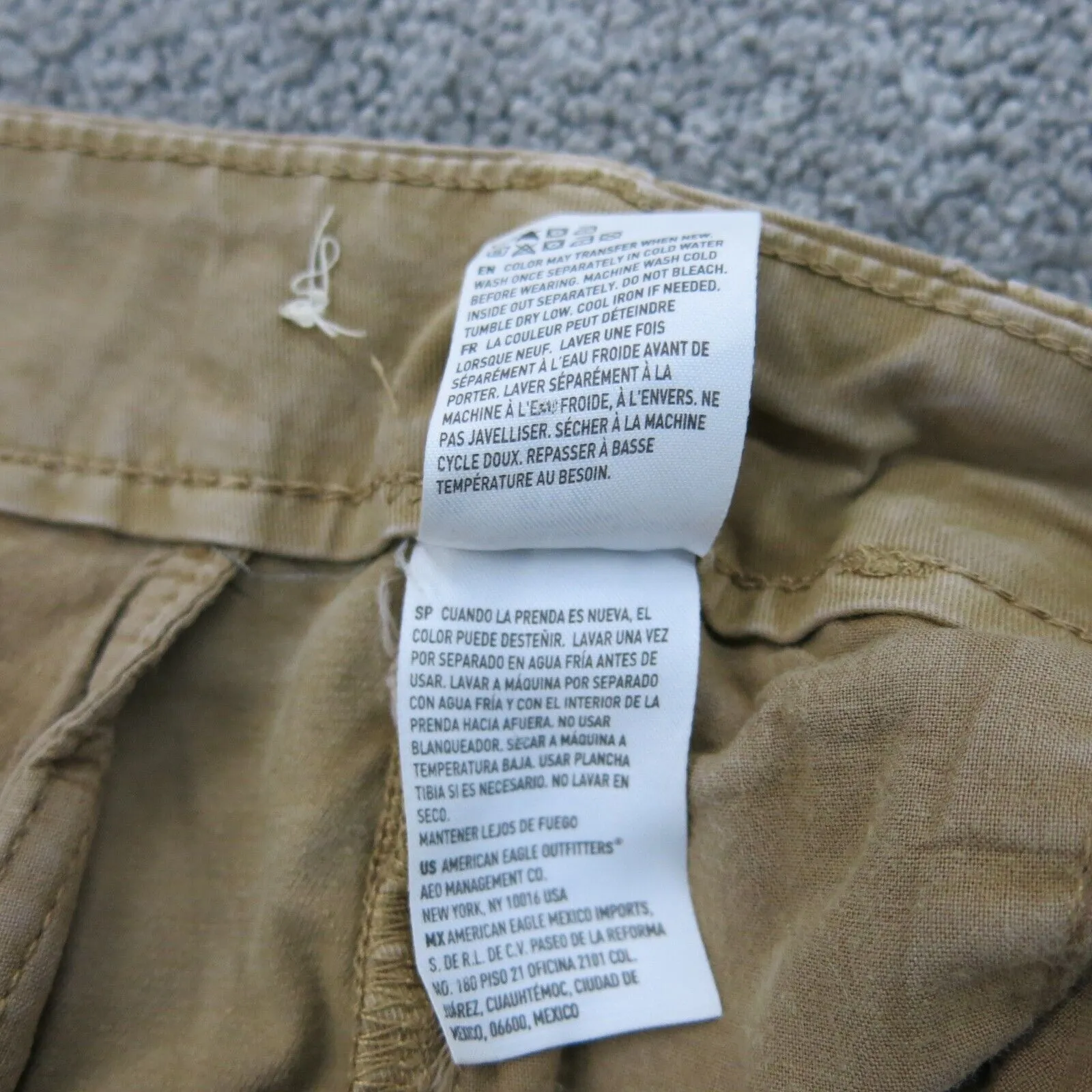 American Eagle Mens Chino Pants Straight Leg High Rise Camel Brown Size W38XL30
