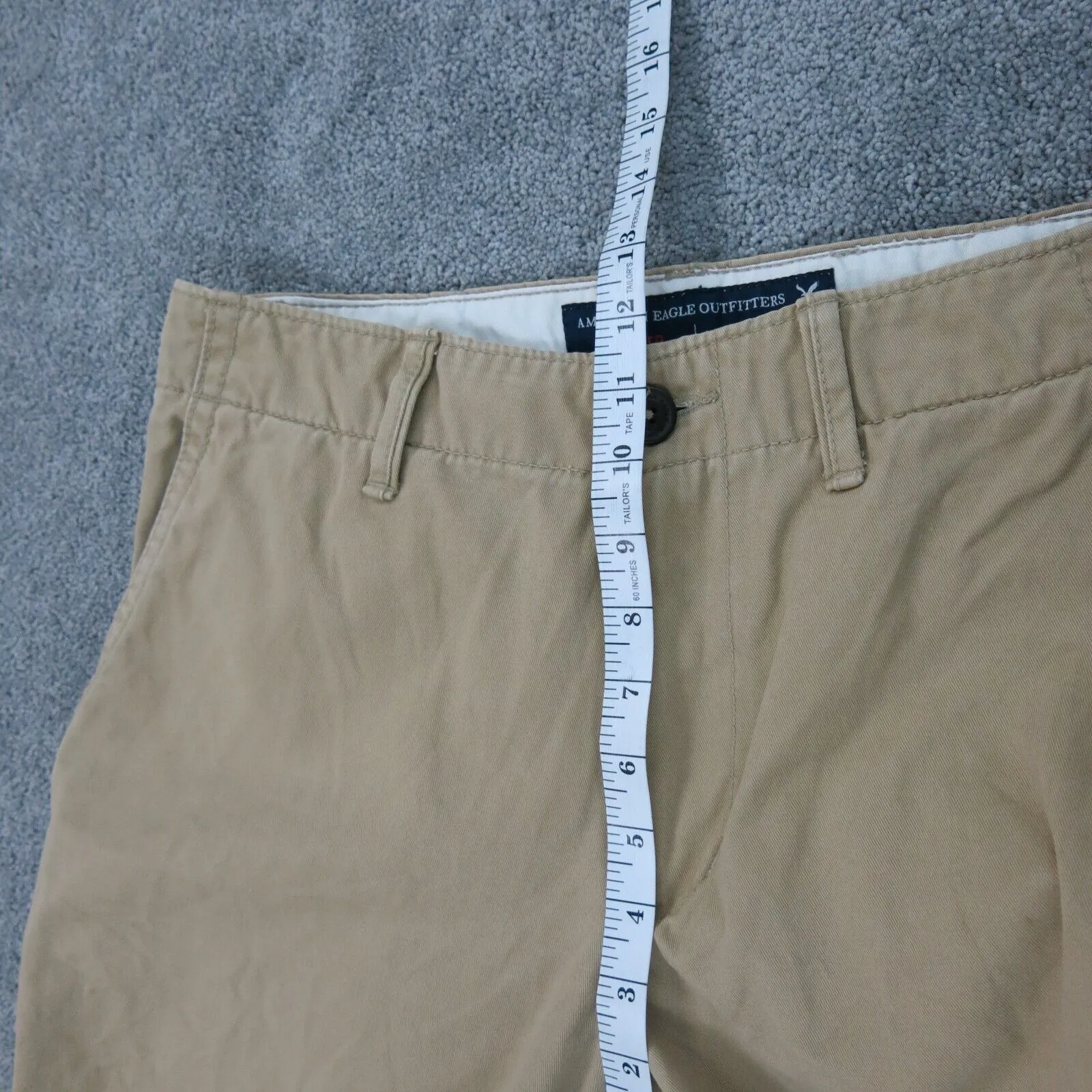 American Eagle Mens Chino Pants Straight Leg Stretch Mid Rise Tan Size W32XL34