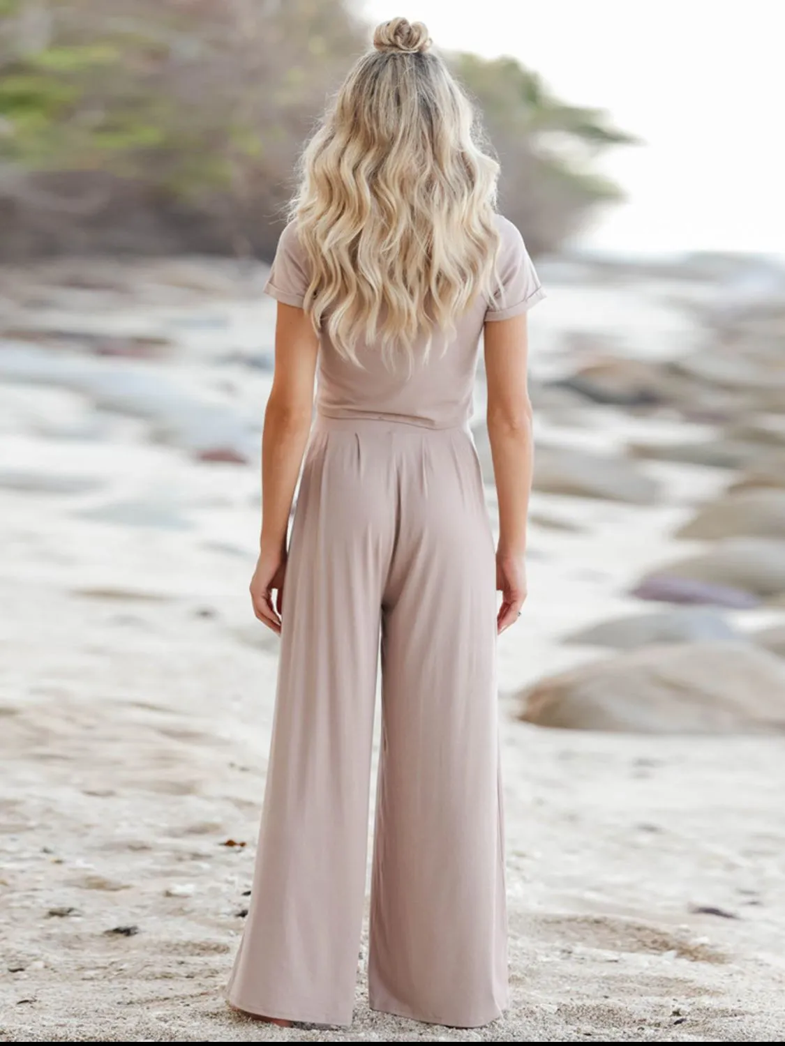 *APP EXCLUSIVE* Crop Top and Wide Leg Pants Set