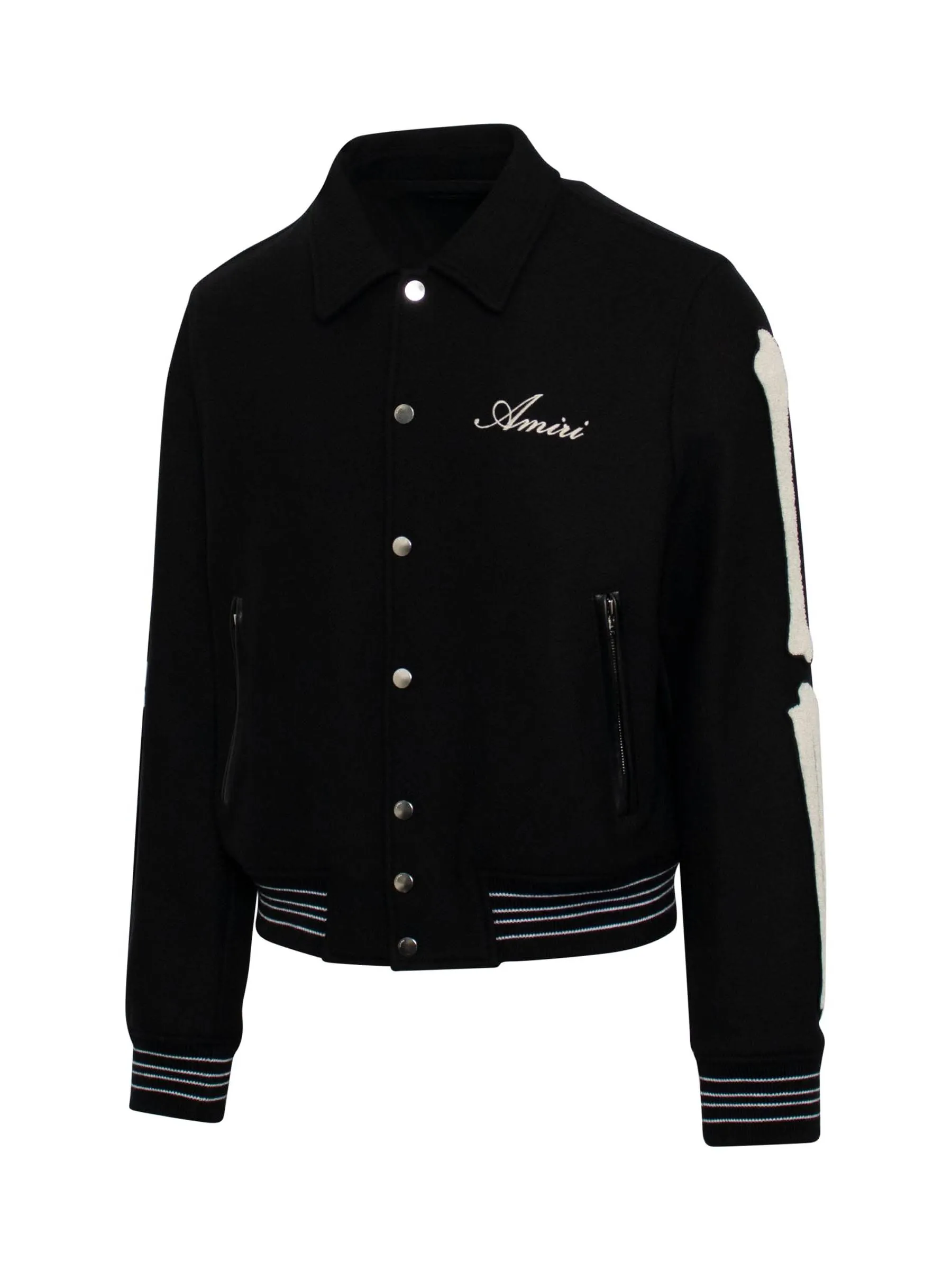 Bones Varsity Jacket in Black
