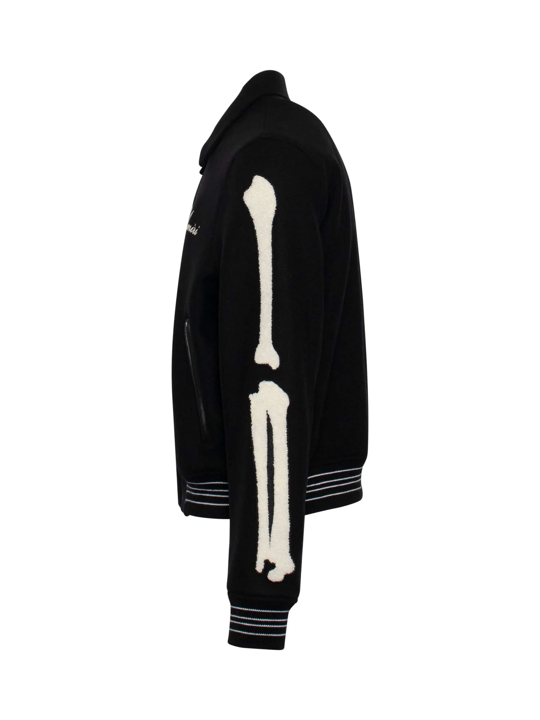 Bones Varsity Jacket in Black