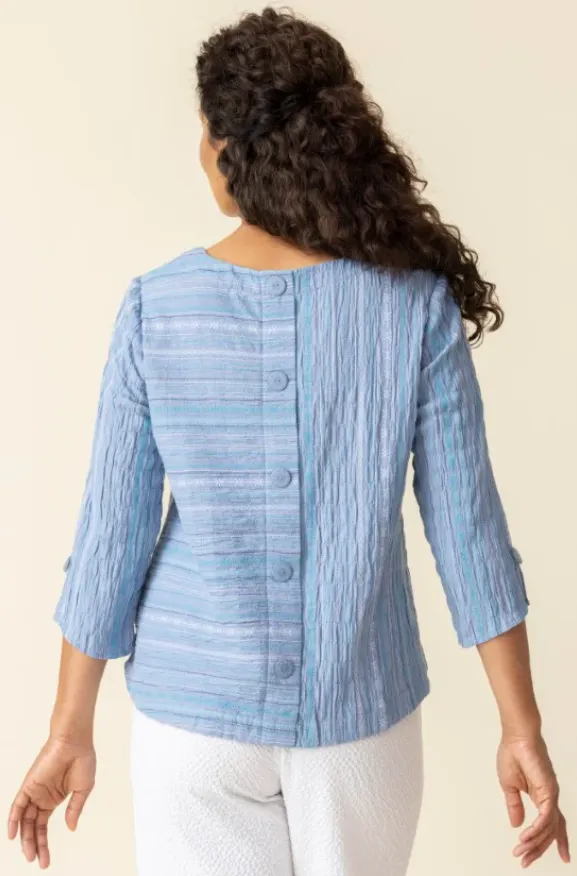 Boya Weave Button Back Pullover