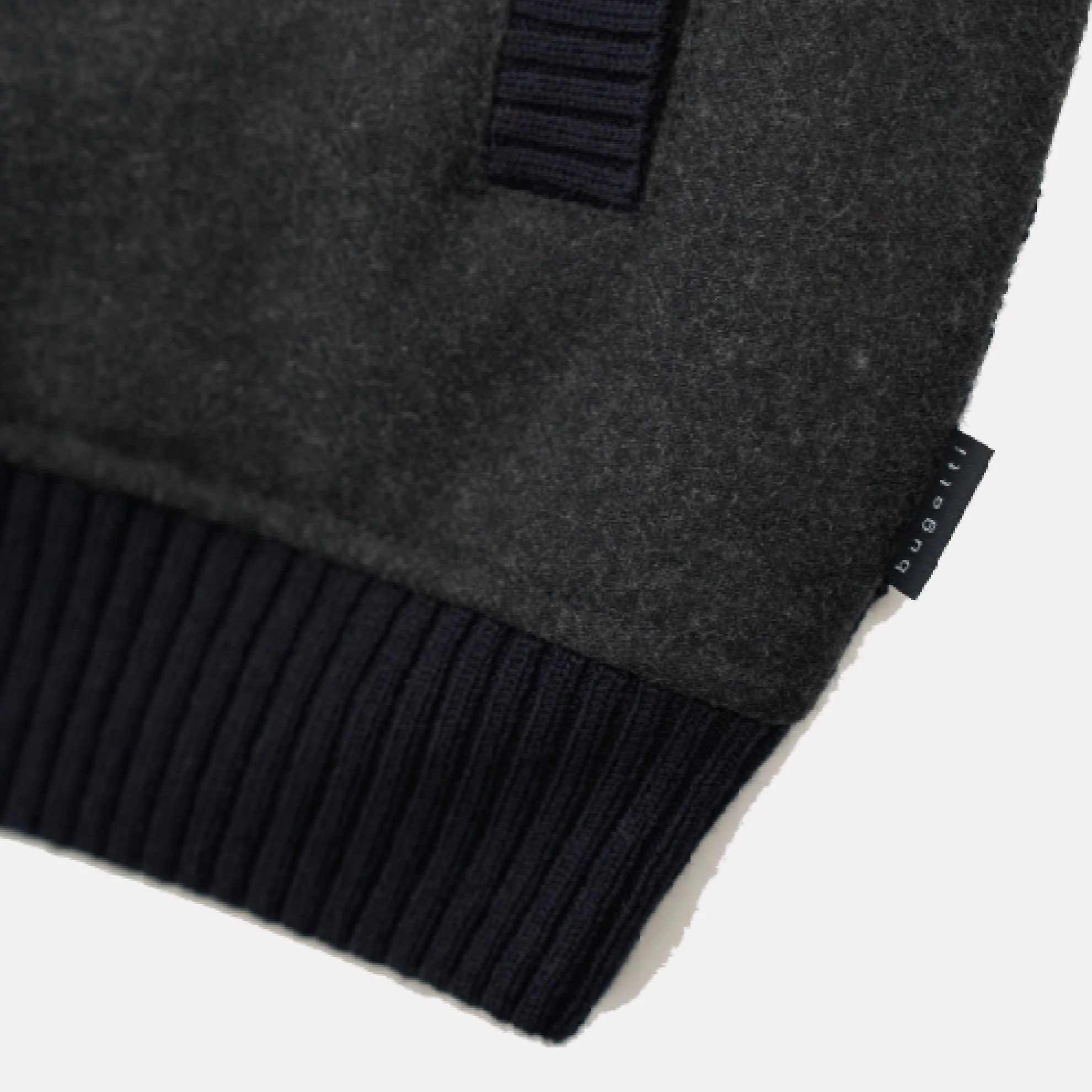 Bugatti Long Sleeve Full Zip Sweater / Navy/Charcoal
