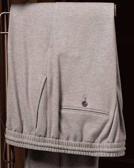 Camel Jacket & Grey Pants