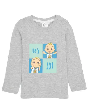 Cocomelon Boys Grey Long Sleeve T-Shirt