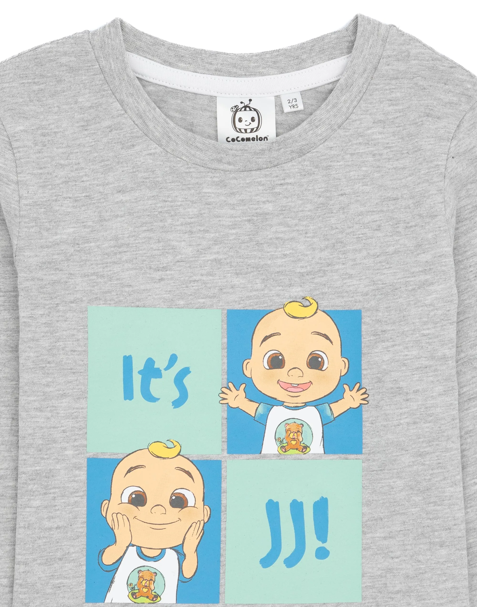 Cocomelon Boys Grey Long Sleeve T-Shirt