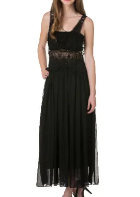 Cotton Lace Top with Poly Maxi Skirt
