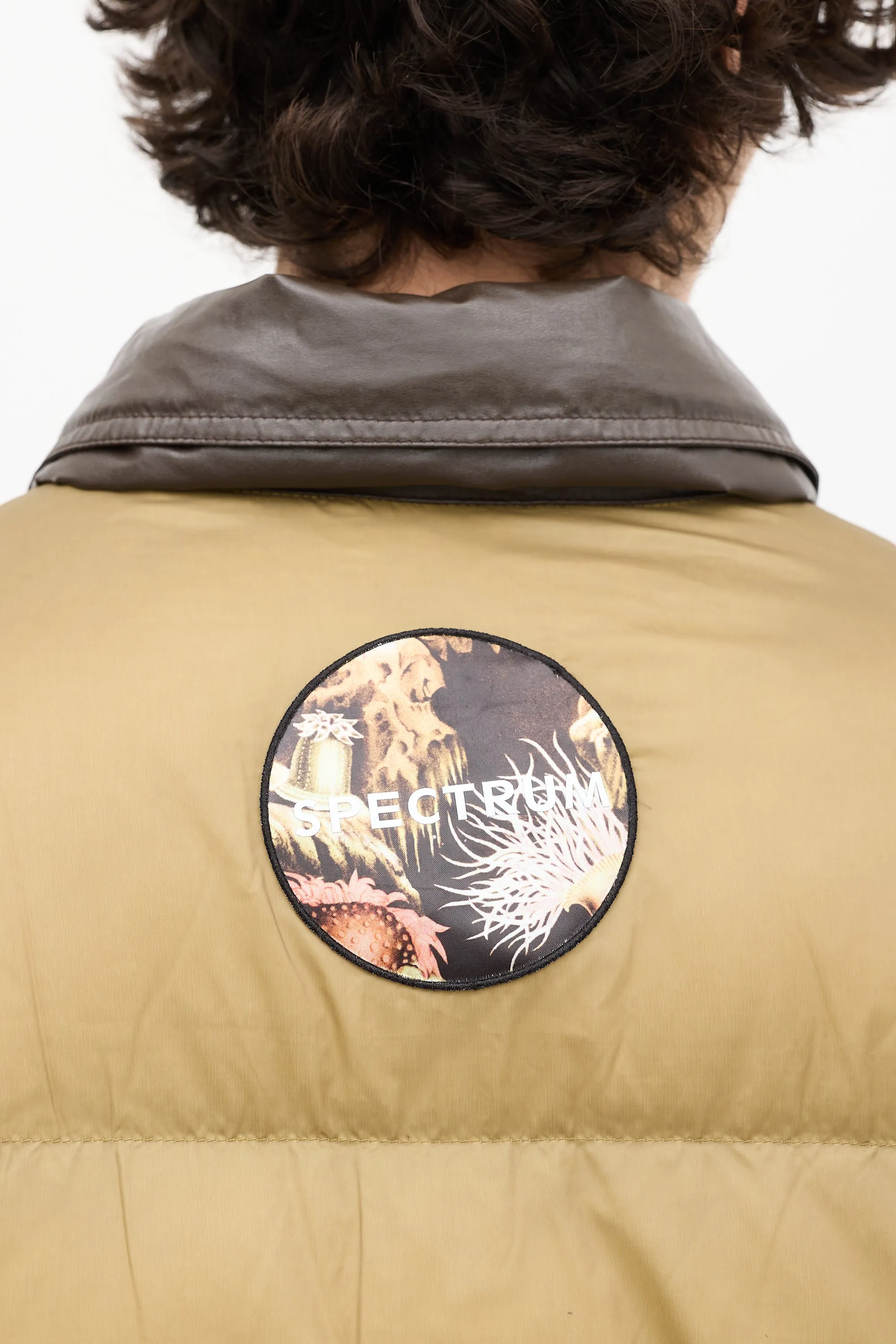 Dark Brown & Khaki Green Reversible Down Puffer Jacket
