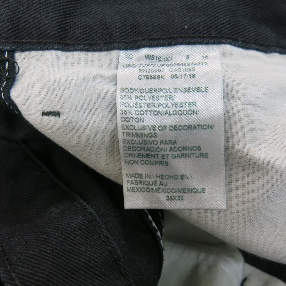 Dickies Pants Mens W38XL32 Black Chino Straight Leg Workwear Casual Outdoors
