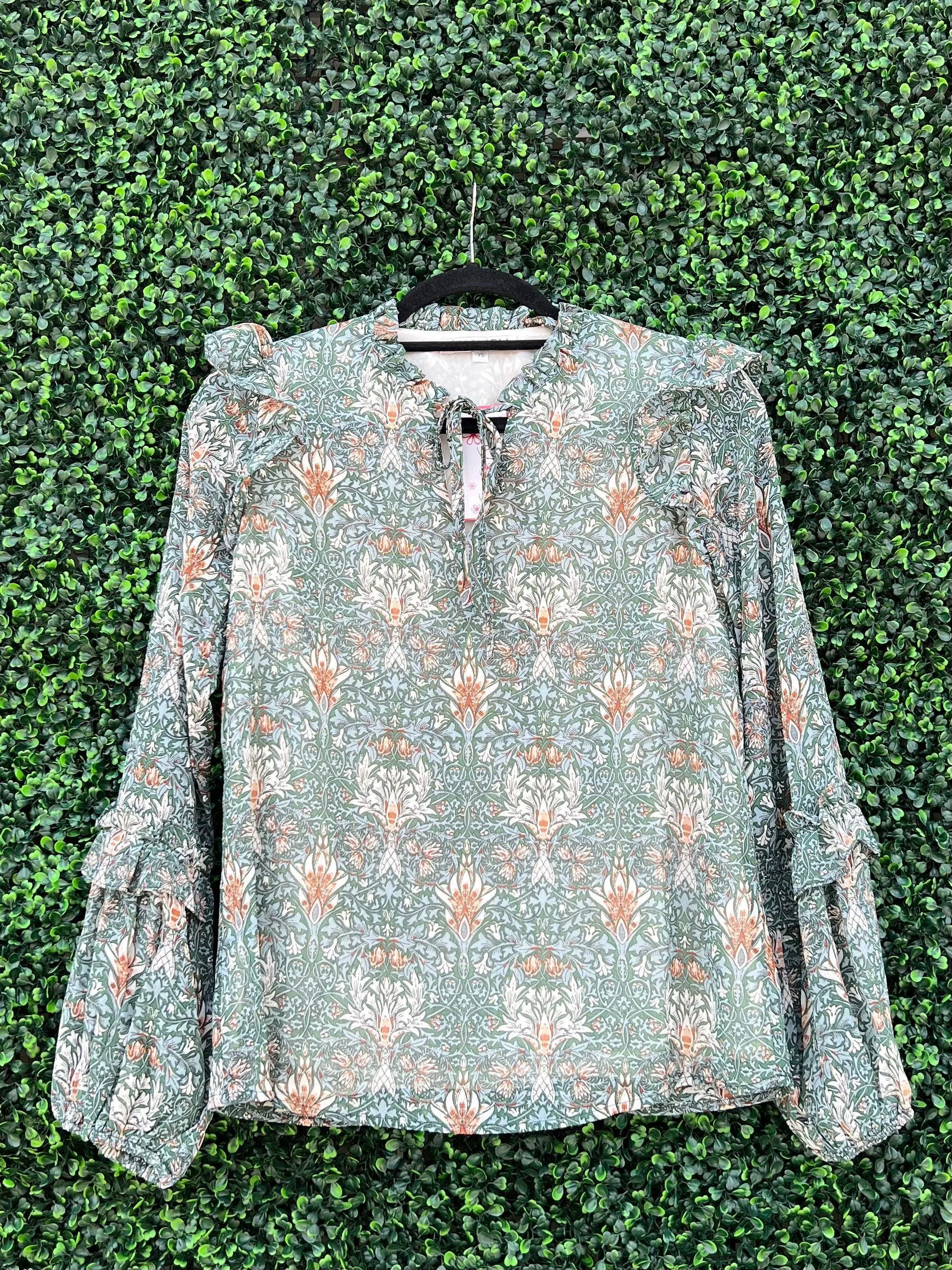 Dusty Green Top- Matching Set