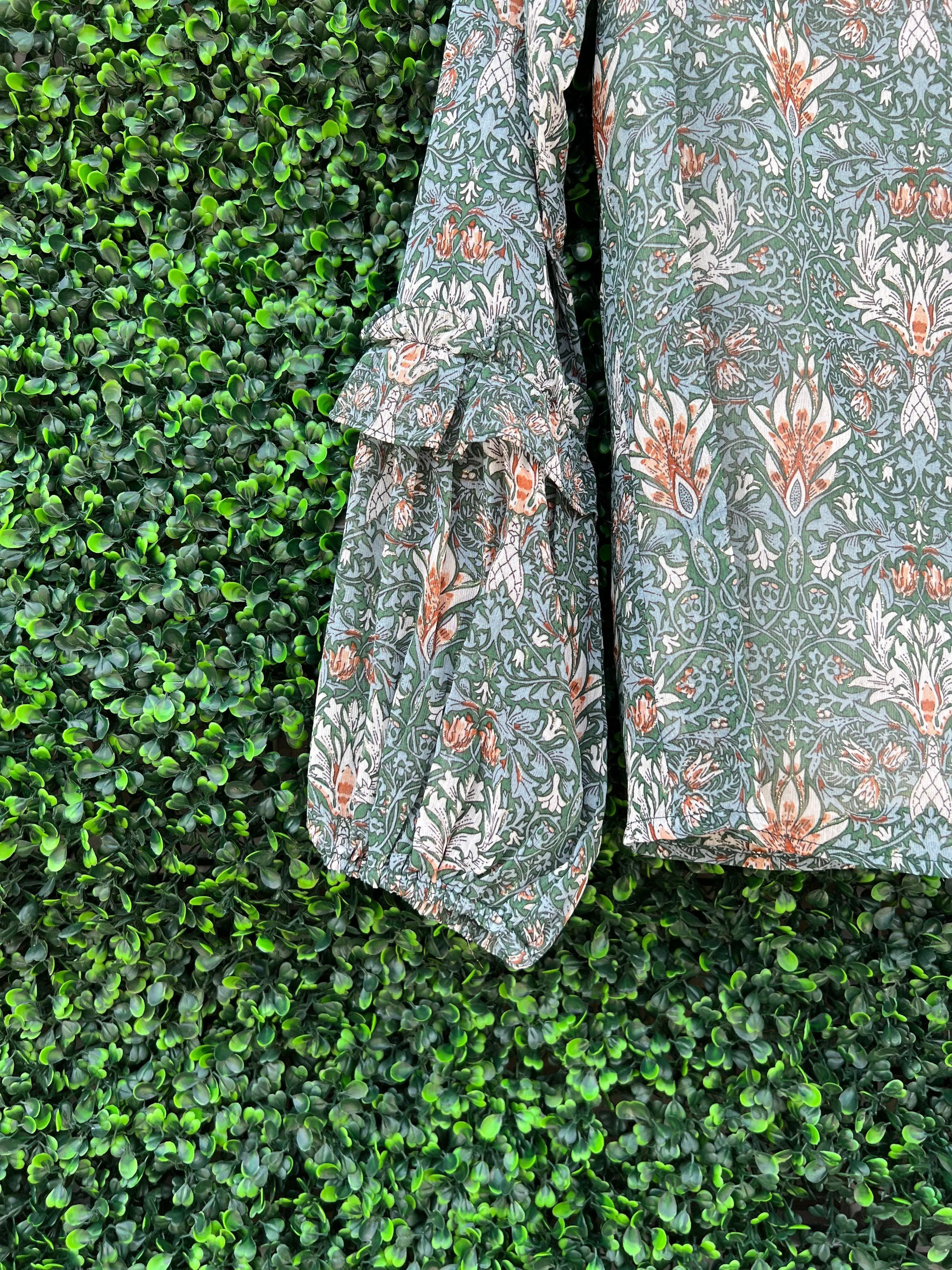 Dusty Green Top- Matching Set