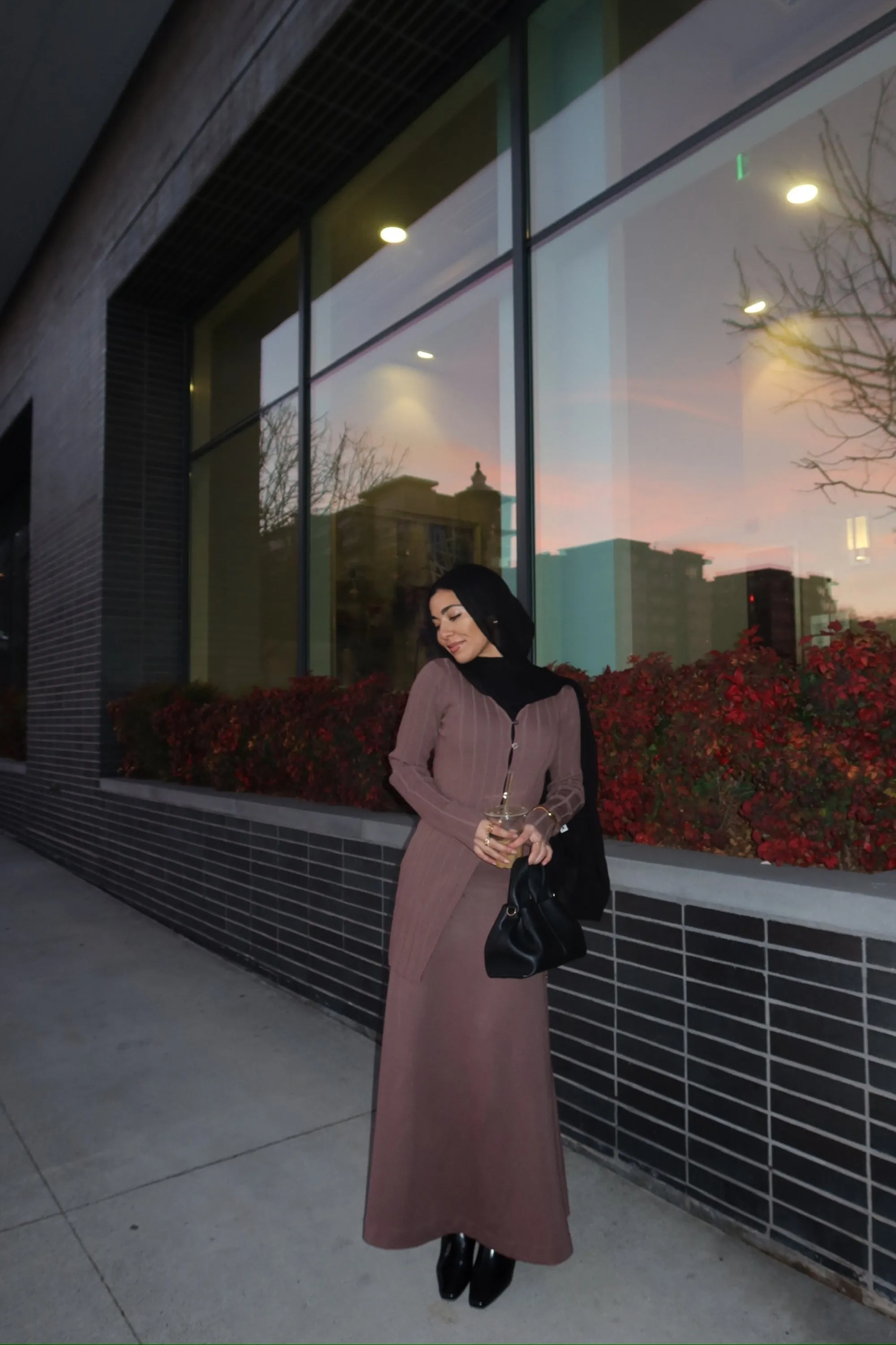 Essential Jersey A-Line Maxi Skirt - Dark Taupe