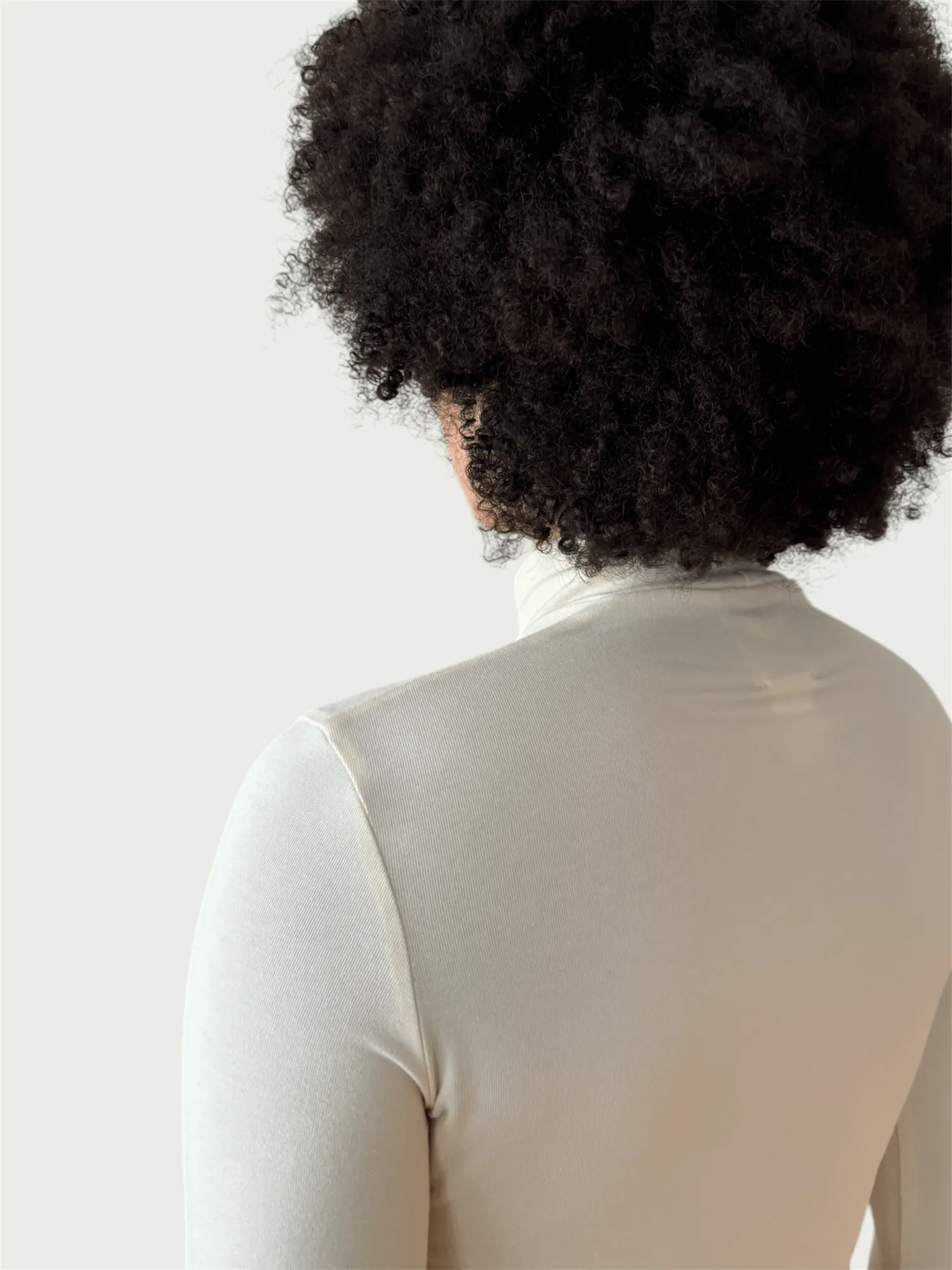 Exaggerated Mock Neck Top in Cream