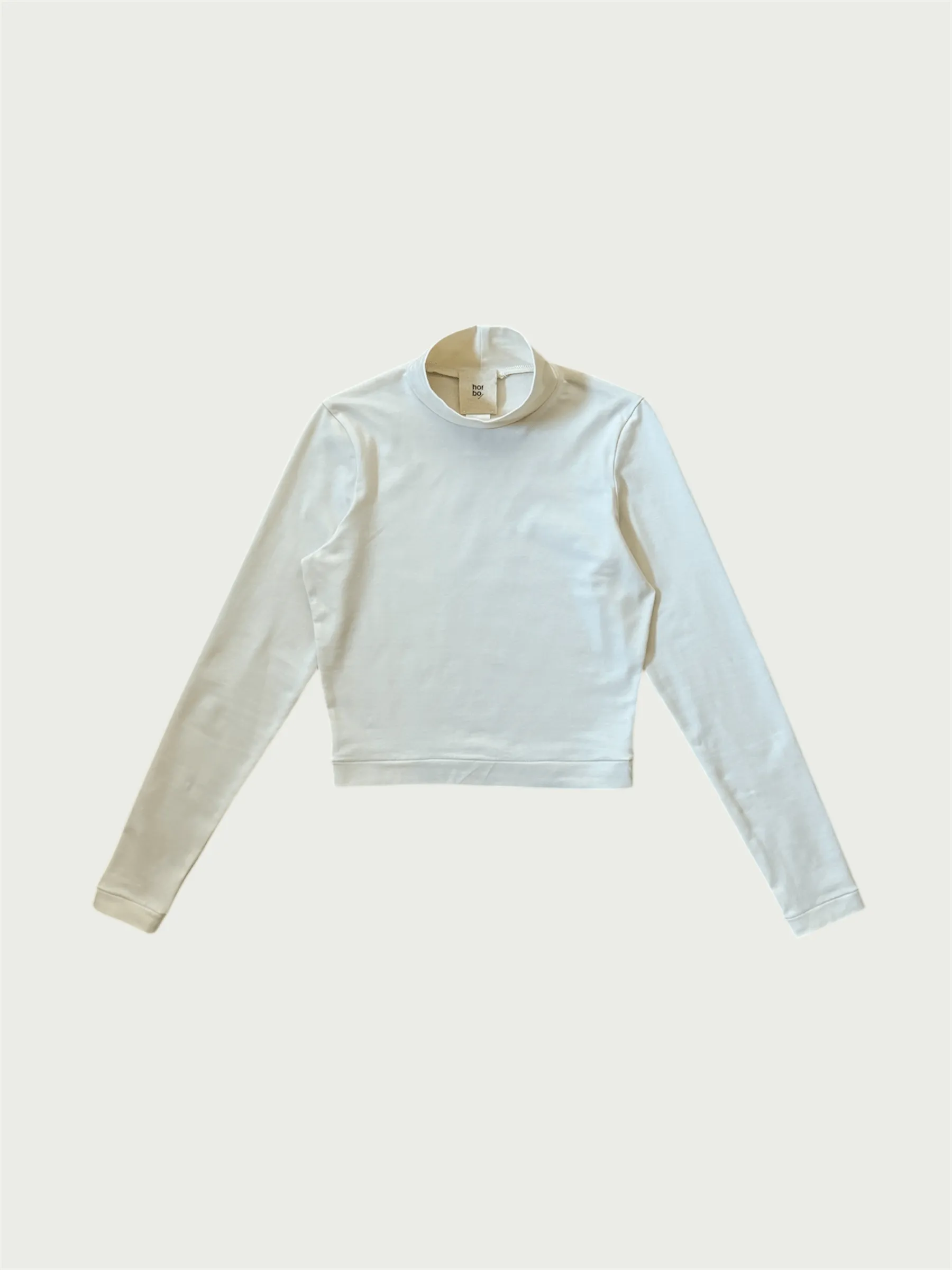 Exaggerated Mock Neck Top in Cream