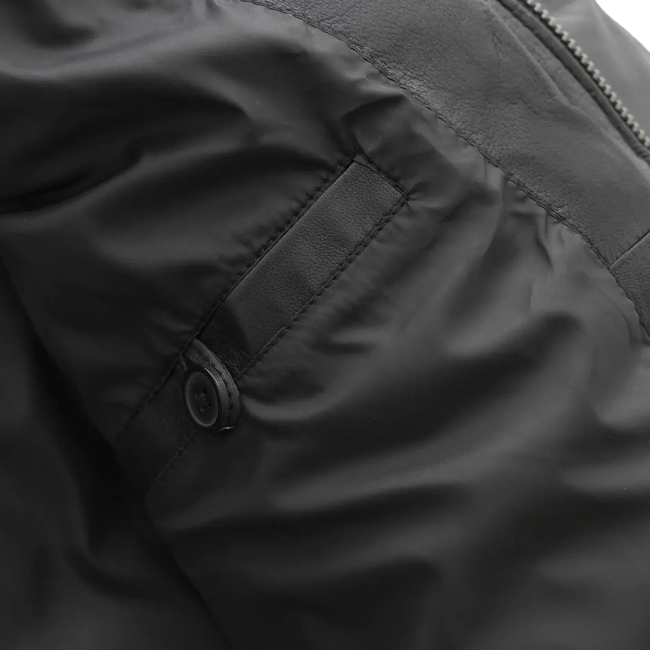 Ezra Mens Puffer Leather Jacket