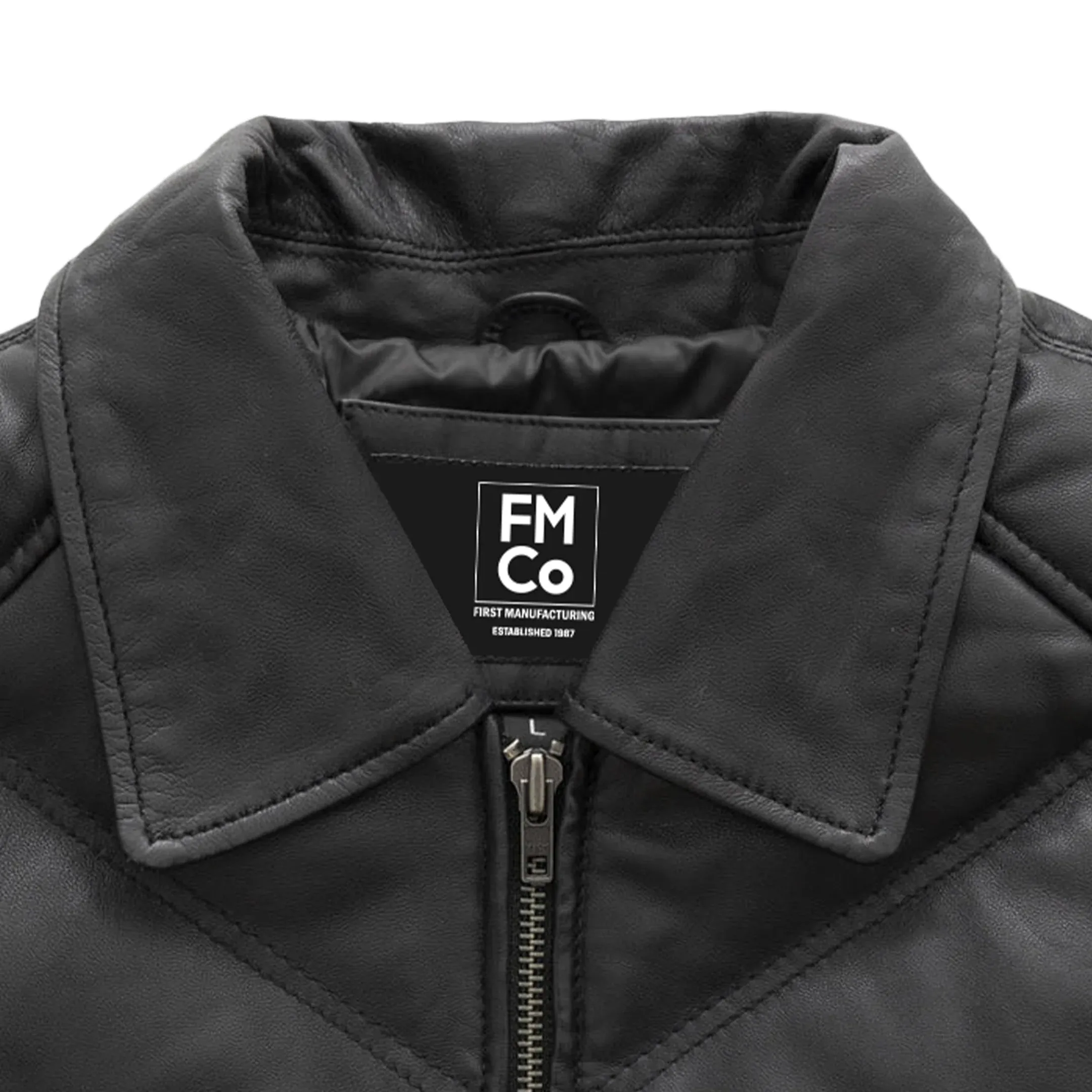 Ezra Mens Puffer Leather Jacket