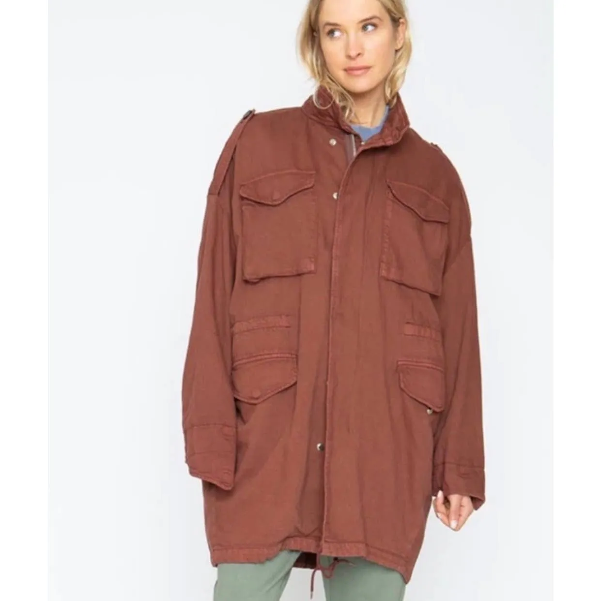 Free People x Sandrine Rose Utility Jacket Coat Size M Carrob New