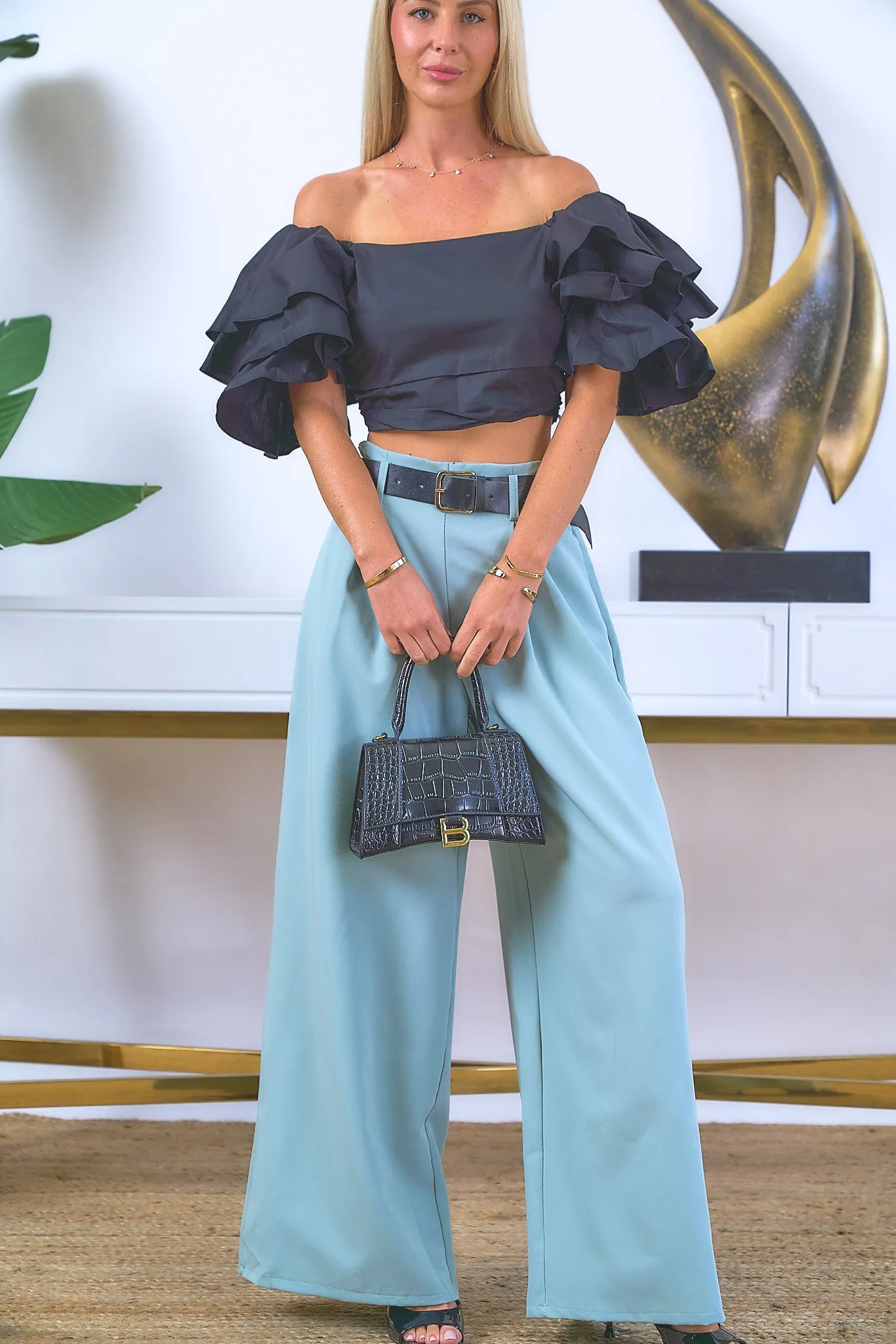High Rise Palazzo Pants