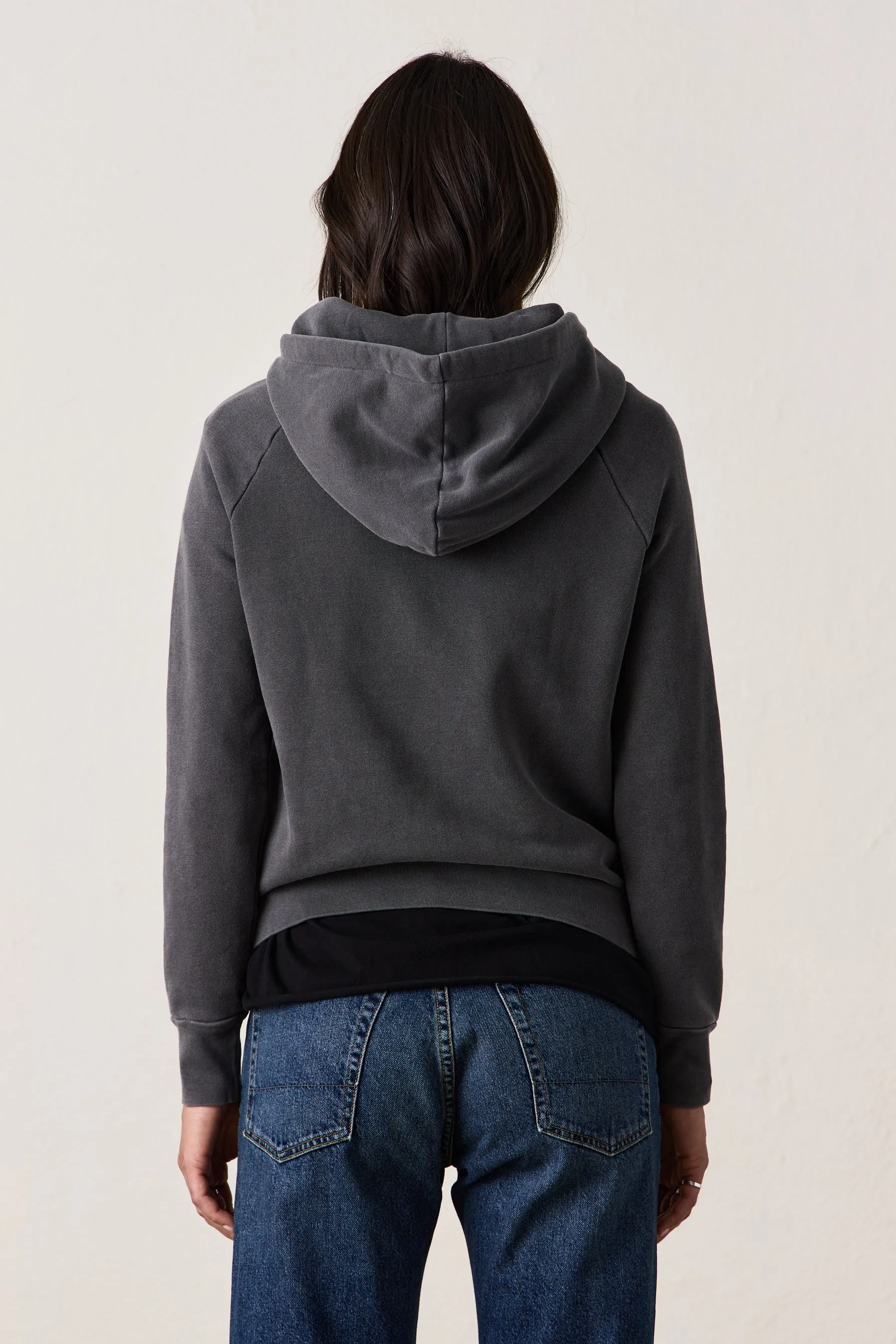 LISSE FITTED PULLOVER HOODY / FADED BLACK