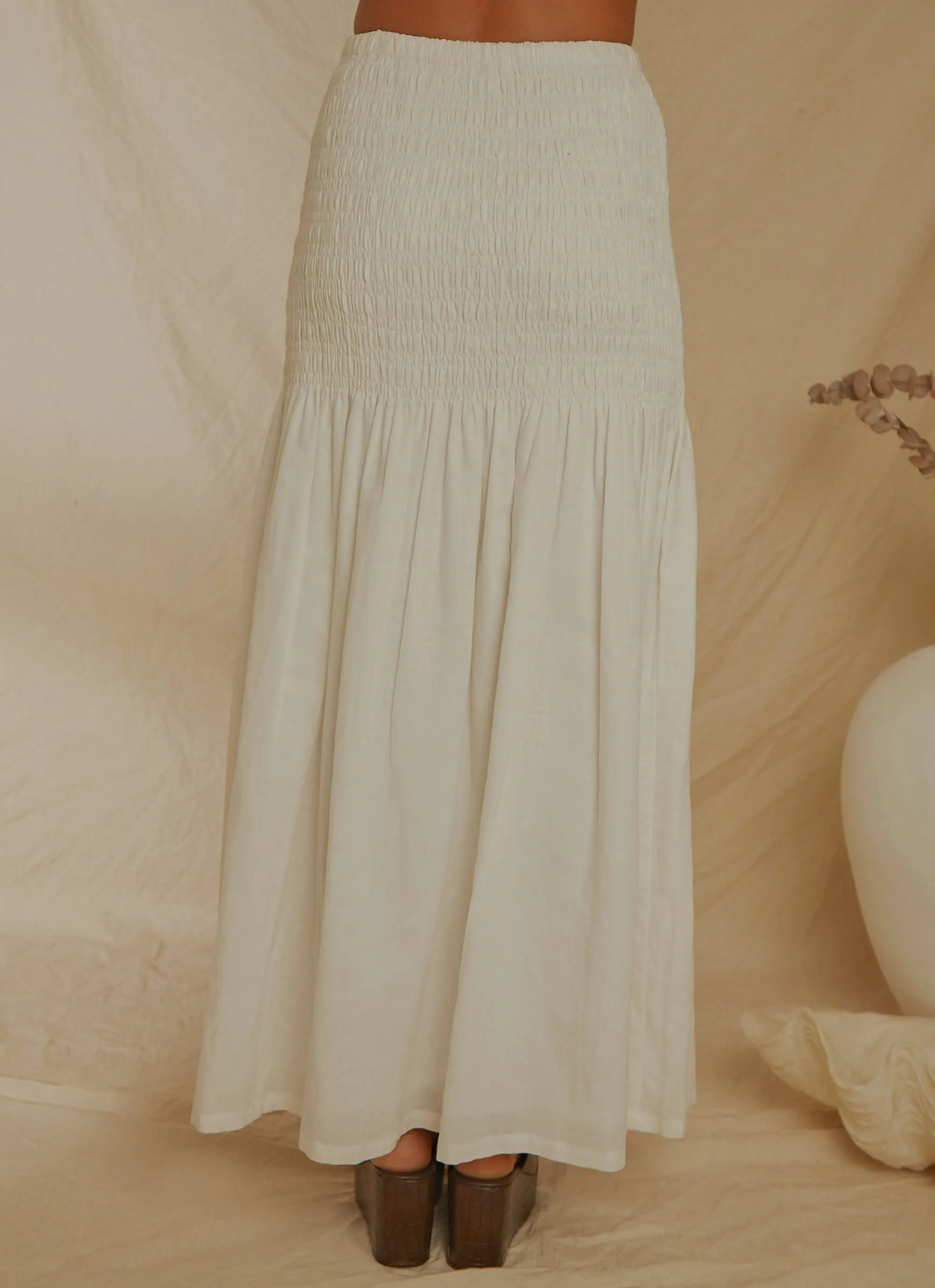 Lost Palms Maxi Skirt - White