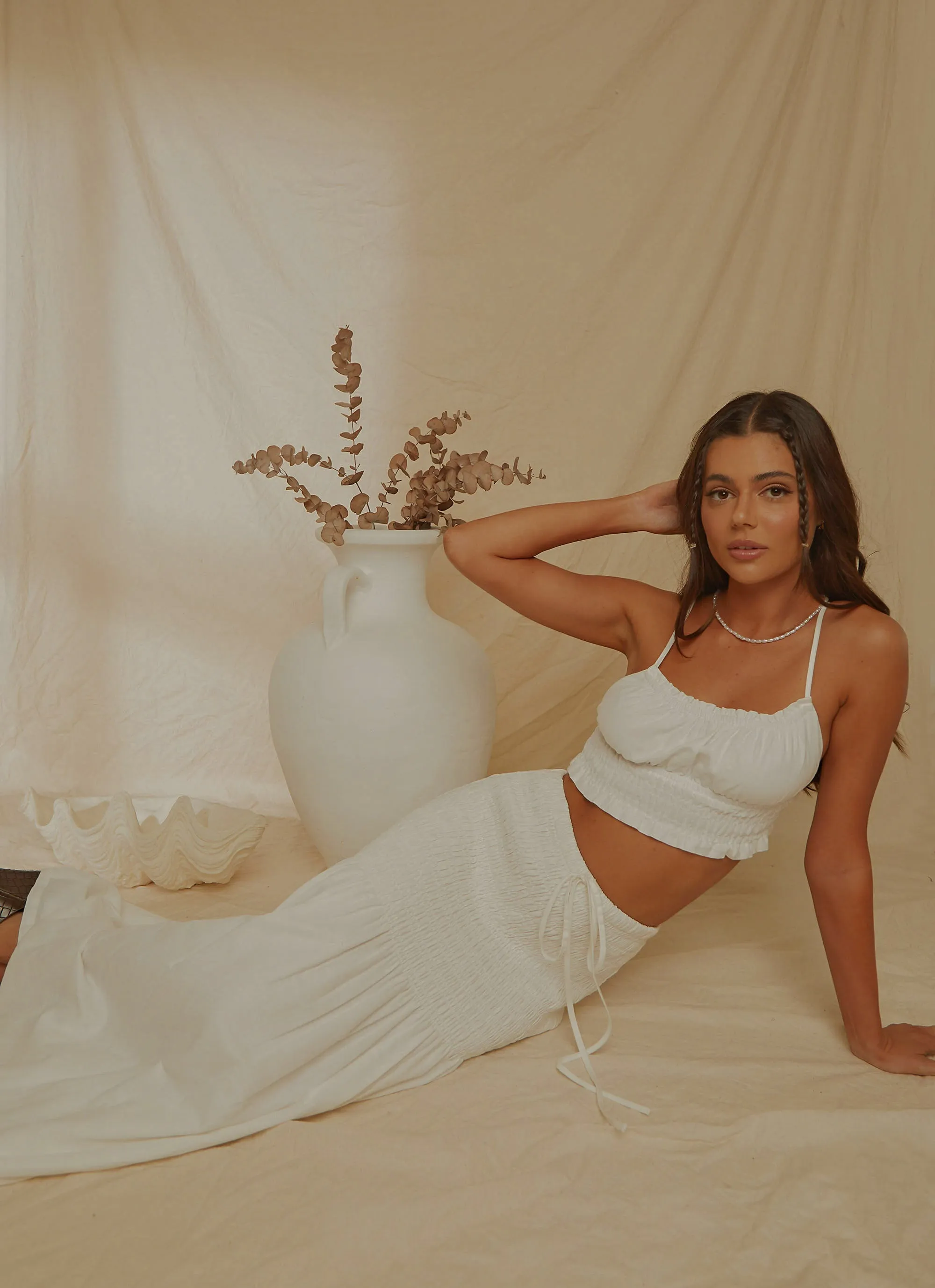Lost Palms Maxi Skirt - White