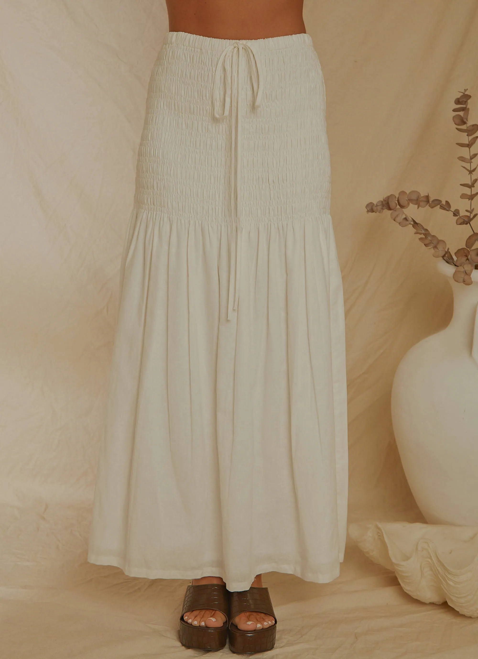 Lost Palms Maxi Skirt - White