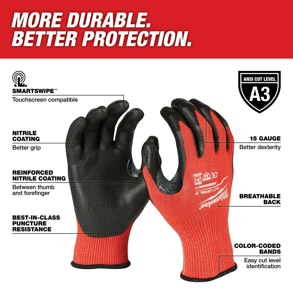 Milwaukee 48-22-8932B 12PK Cut 3 Dipped Gloves – L [A3]