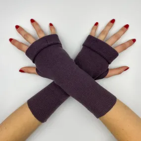 Muted Aubergine Fingerless Gloves