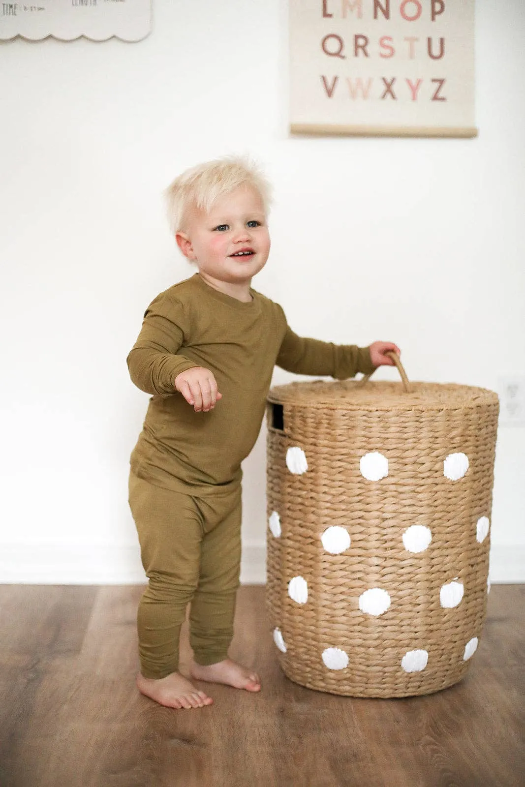 Okra Solid 2 Piece Bamboo Pajama Set