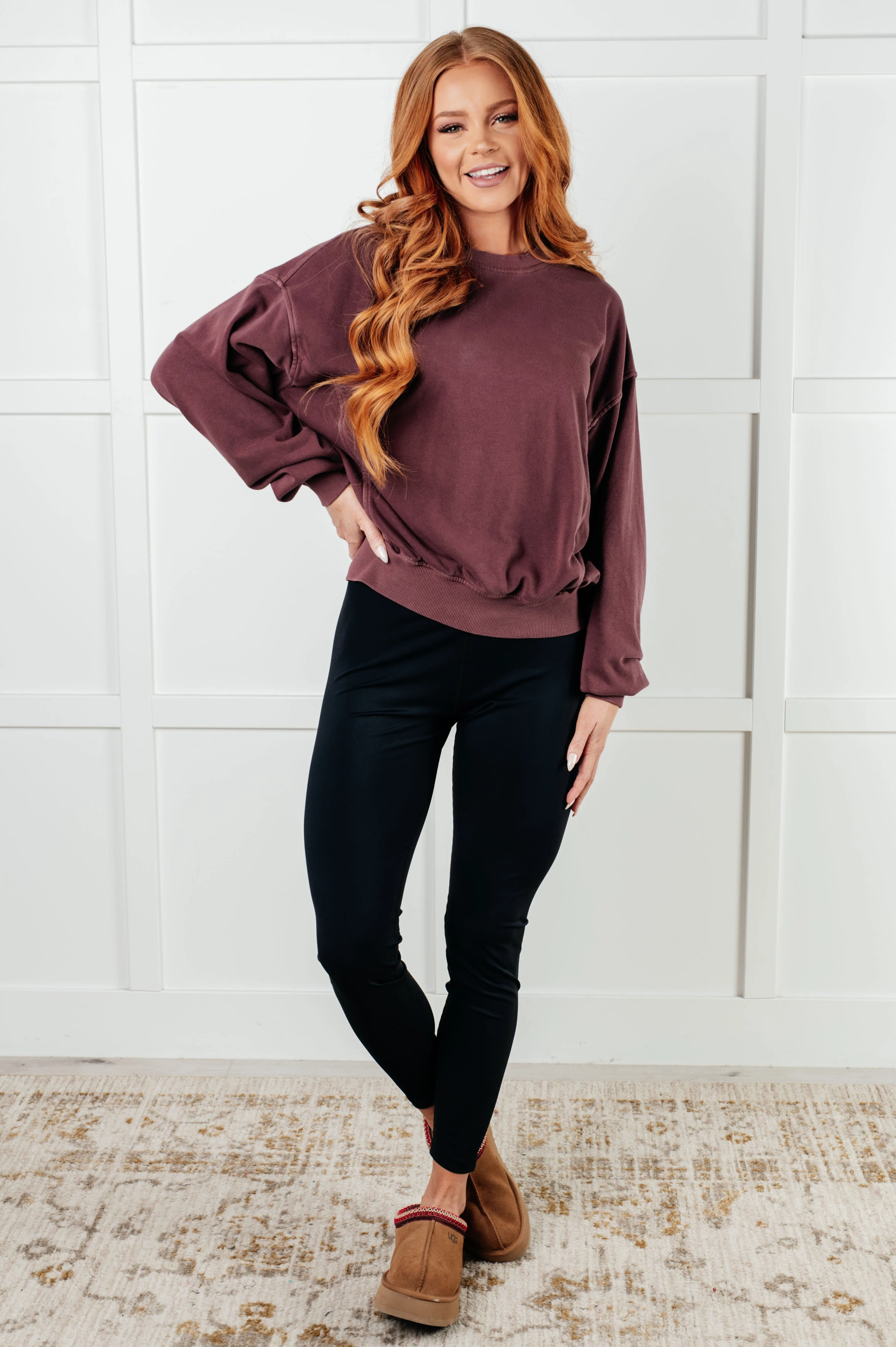 ONLINE EXCLUSIVE Beyond the Basics Pullover in Eggplant
