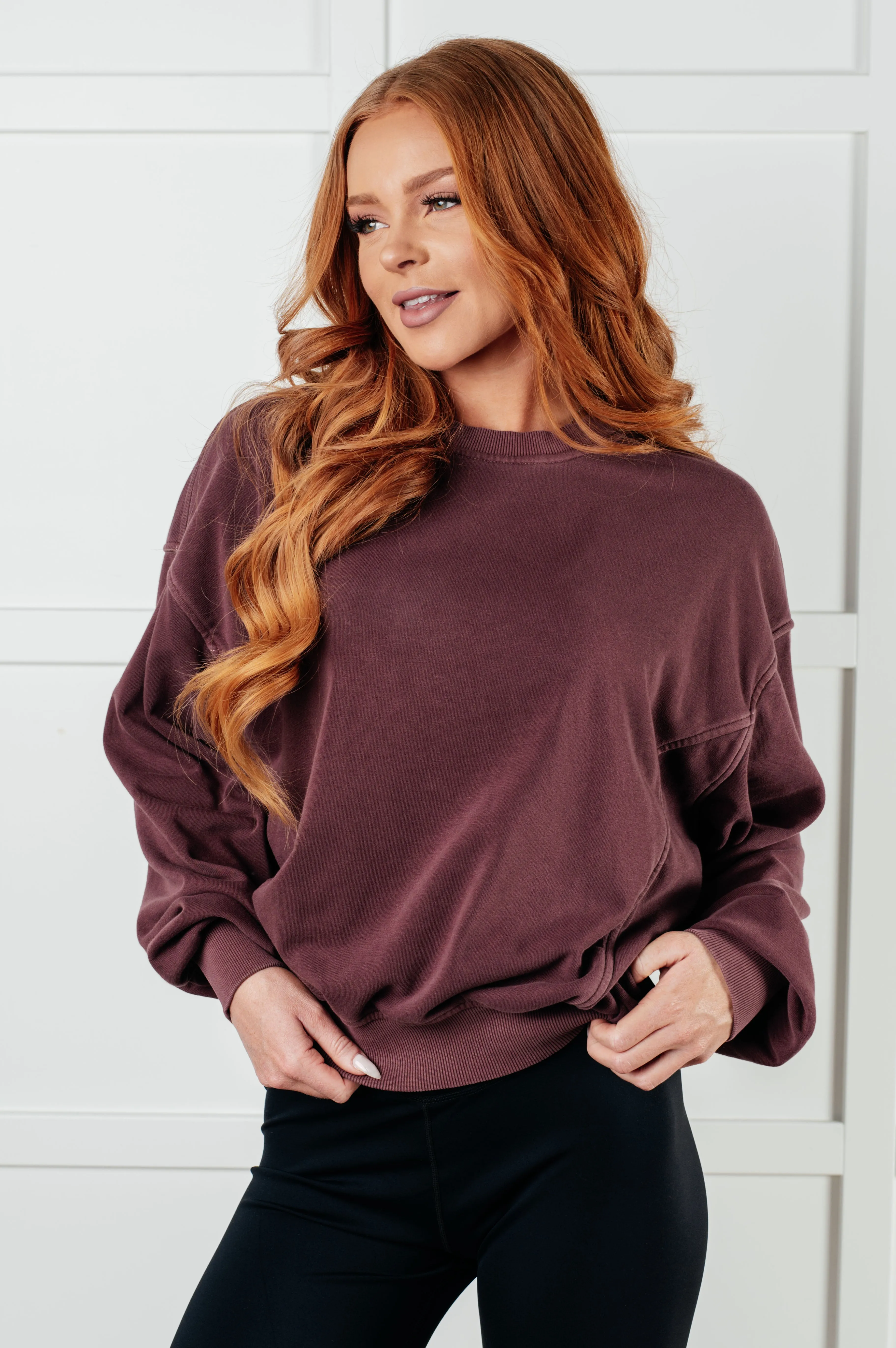 ONLINE EXCLUSIVE Beyond the Basics Pullover in Eggplant