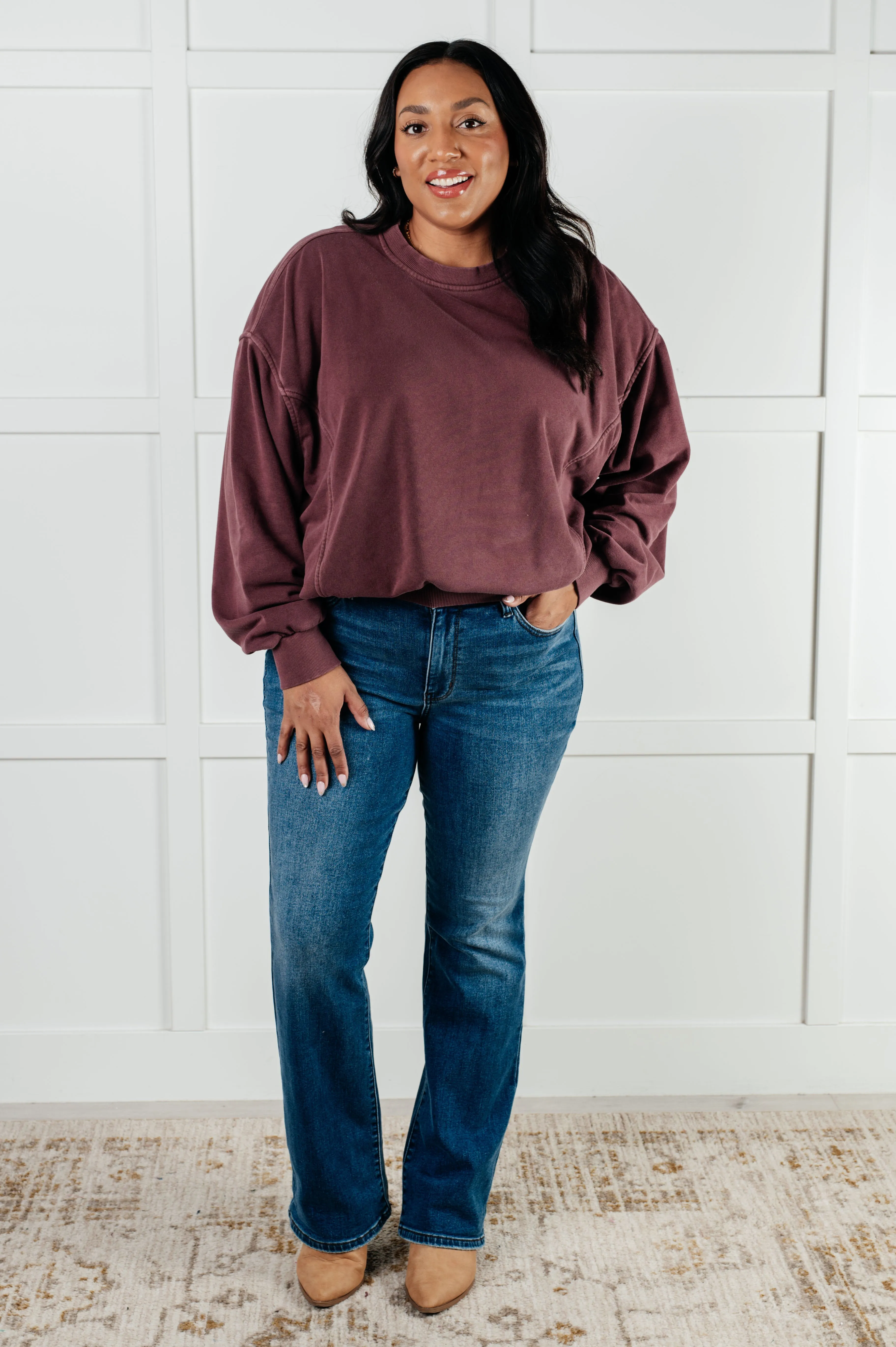 ONLINE EXCLUSIVE Beyond the Basics Pullover in Eggplant