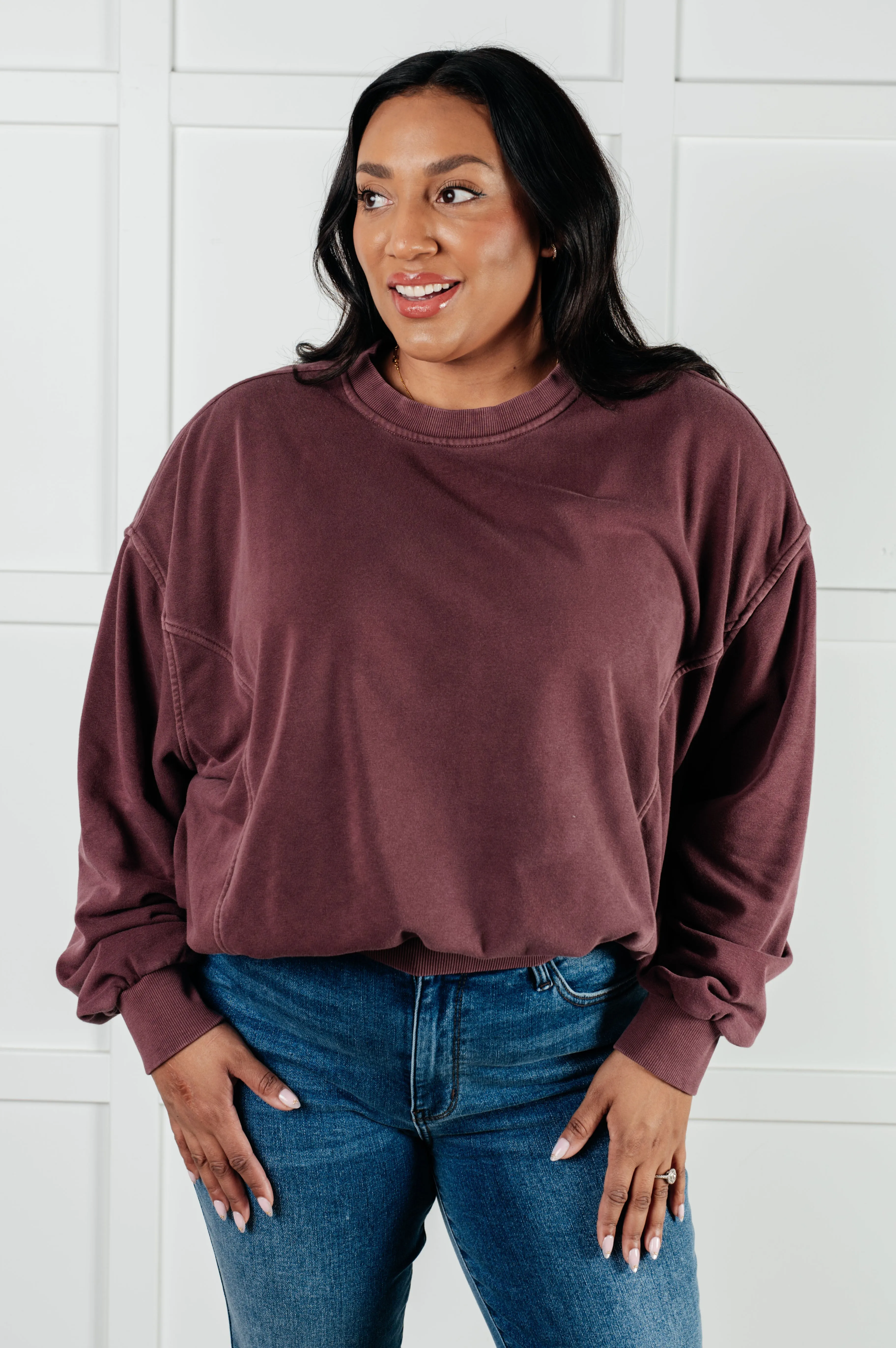 ONLINE EXCLUSIVE Beyond the Basics Pullover in Eggplant