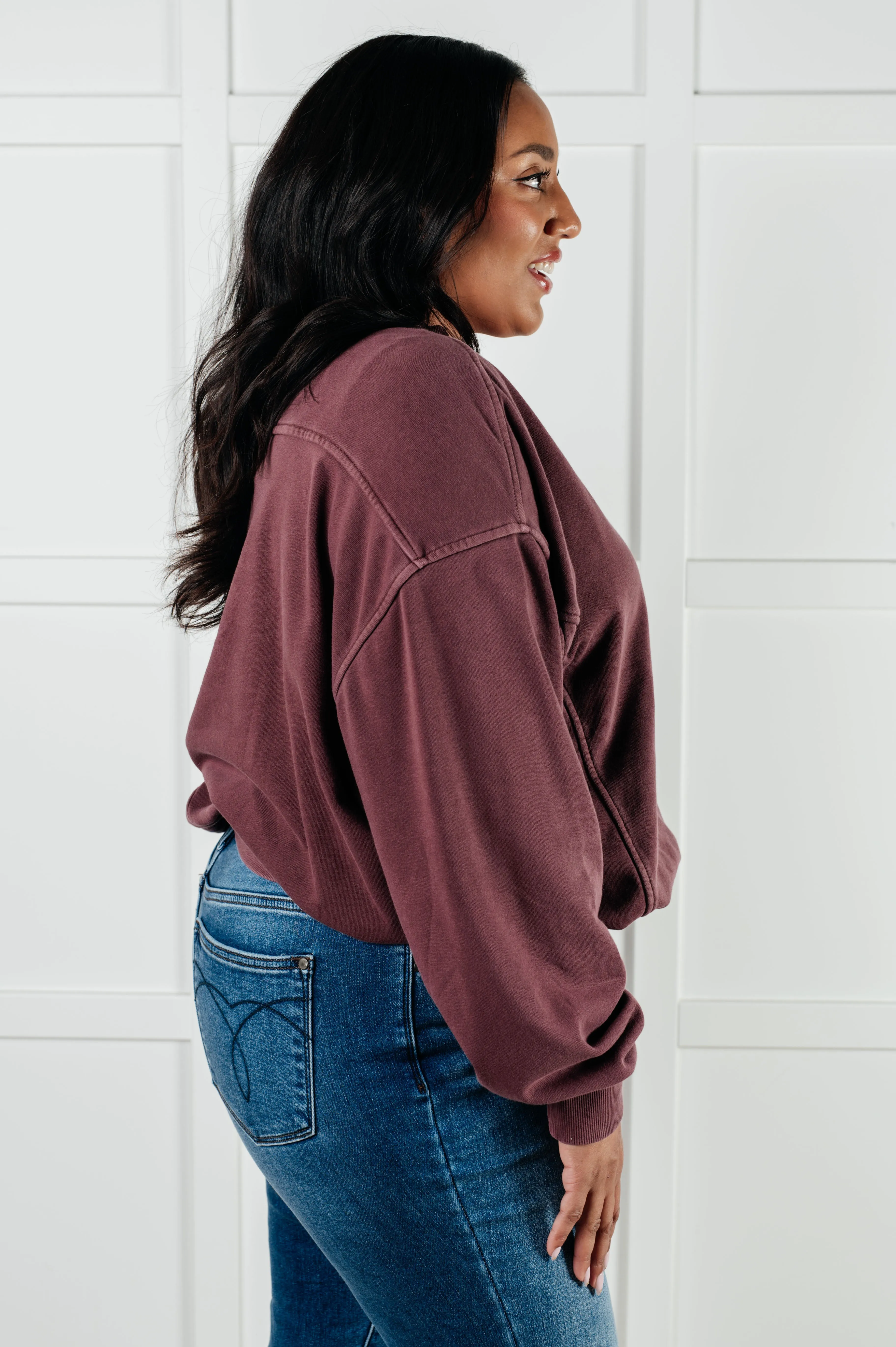 ONLINE EXCLUSIVE Beyond the Basics Pullover in Eggplant