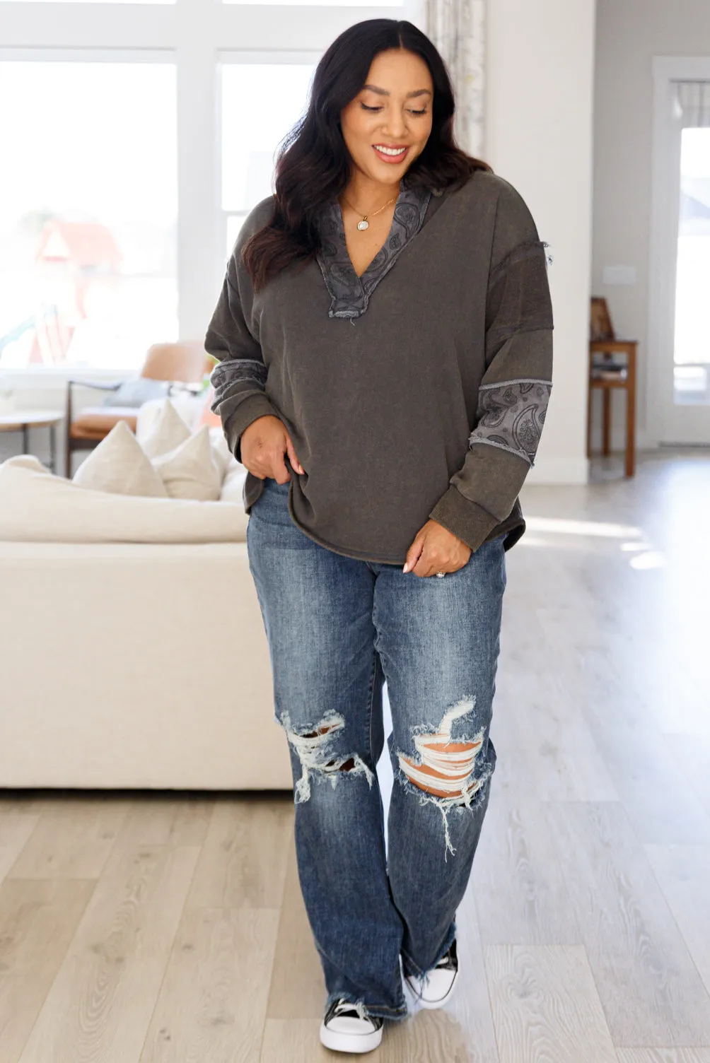 ONLINE EXCLUSIVE Moonstone Mineral Wash Pullover