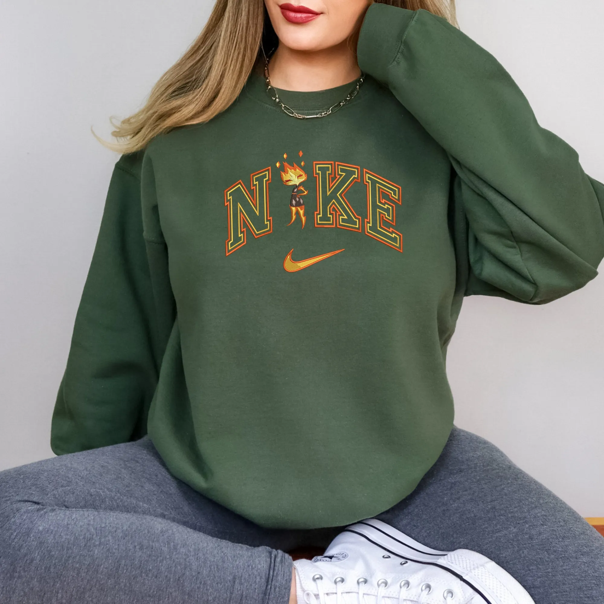 Personalized Wade & Ember Couple Nike Embroidered Adult Sweatshirt
